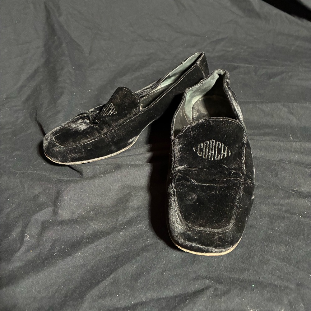 Coach Men's Velvet Black Slip-On Loafers